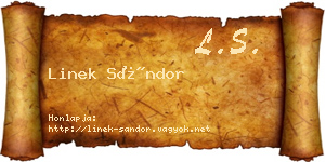 Linek Sándor névjegykártya